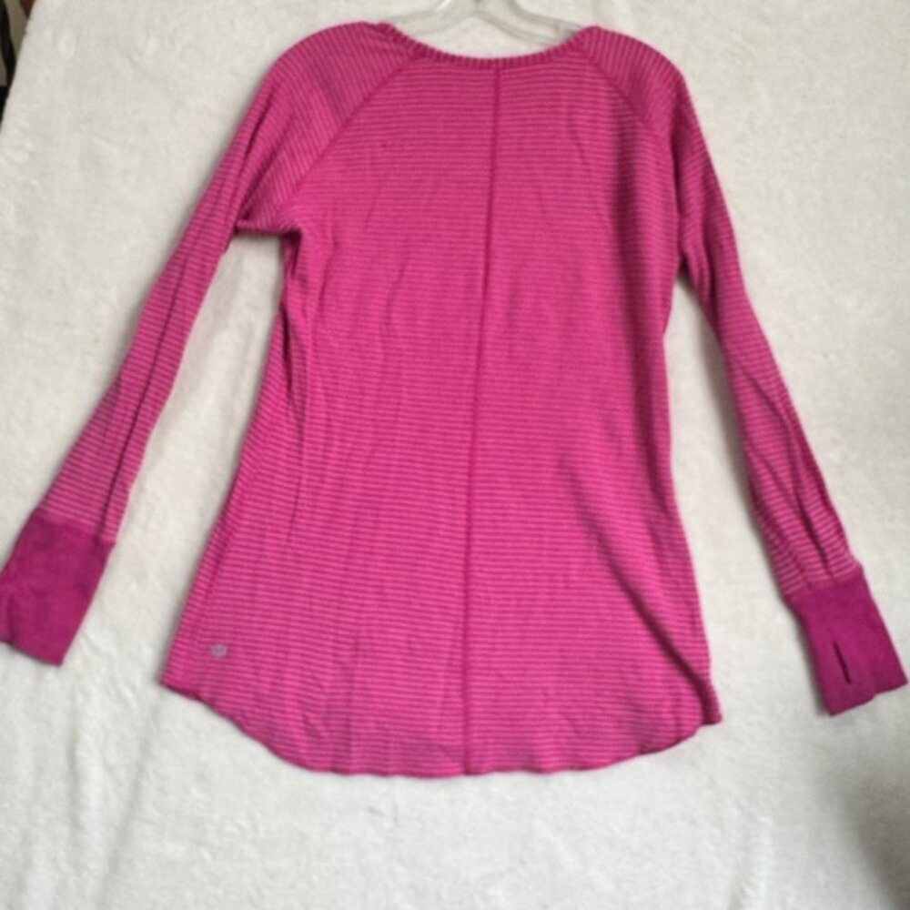 Lululemon Reversible Open Your Heart Striped Long Sleeve Crew Neck Top Long 12 - Picture 4 of 14